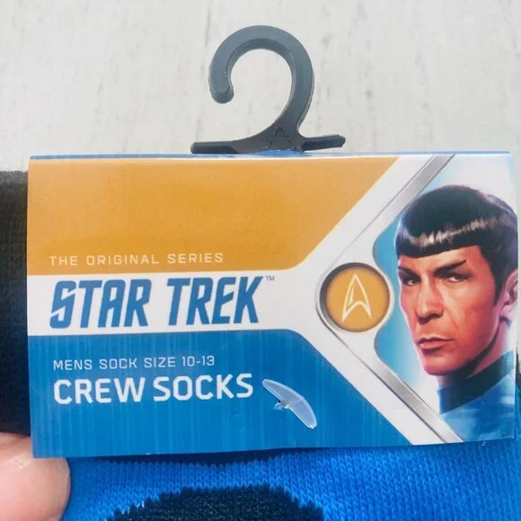 NEW 2 Star Trek The Original Series Crew Socks Captain Kirk and Spock - Picture 4 of 9